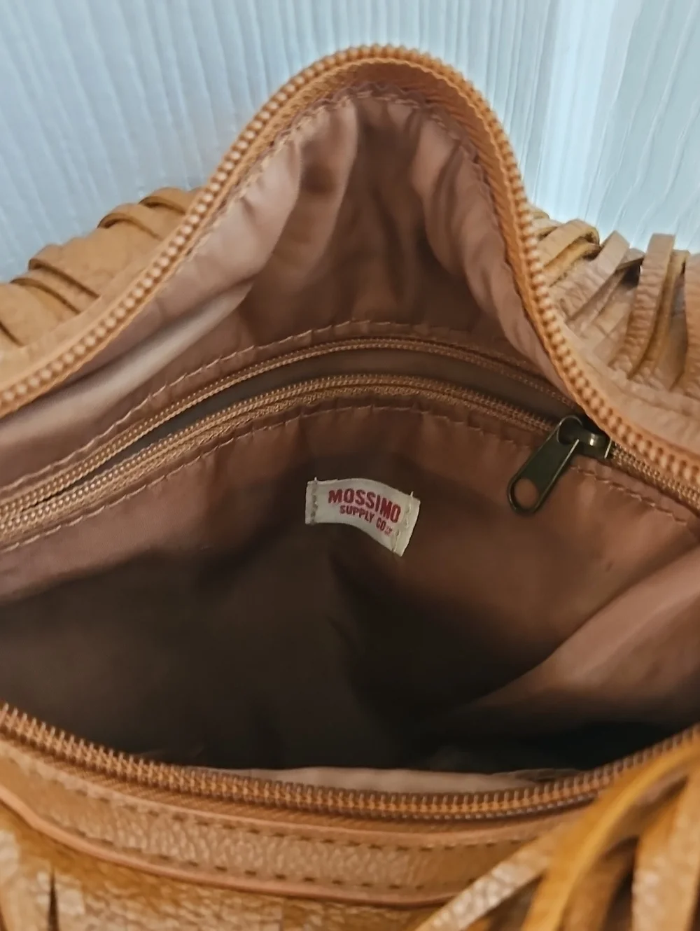 Vntg Mossimo Supply Co Boho Frindged Crossbody Brown